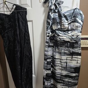 Nwt Elegant Black and White Patterned Dress Size 16